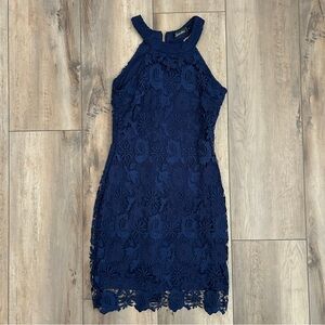 Lace Navy Blue Dress from Lulu’s